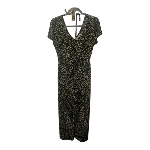 Tommy Bahama Wild One Wide Leg Black and Green Jumpsuit - Size Small - Picture 7 of 13